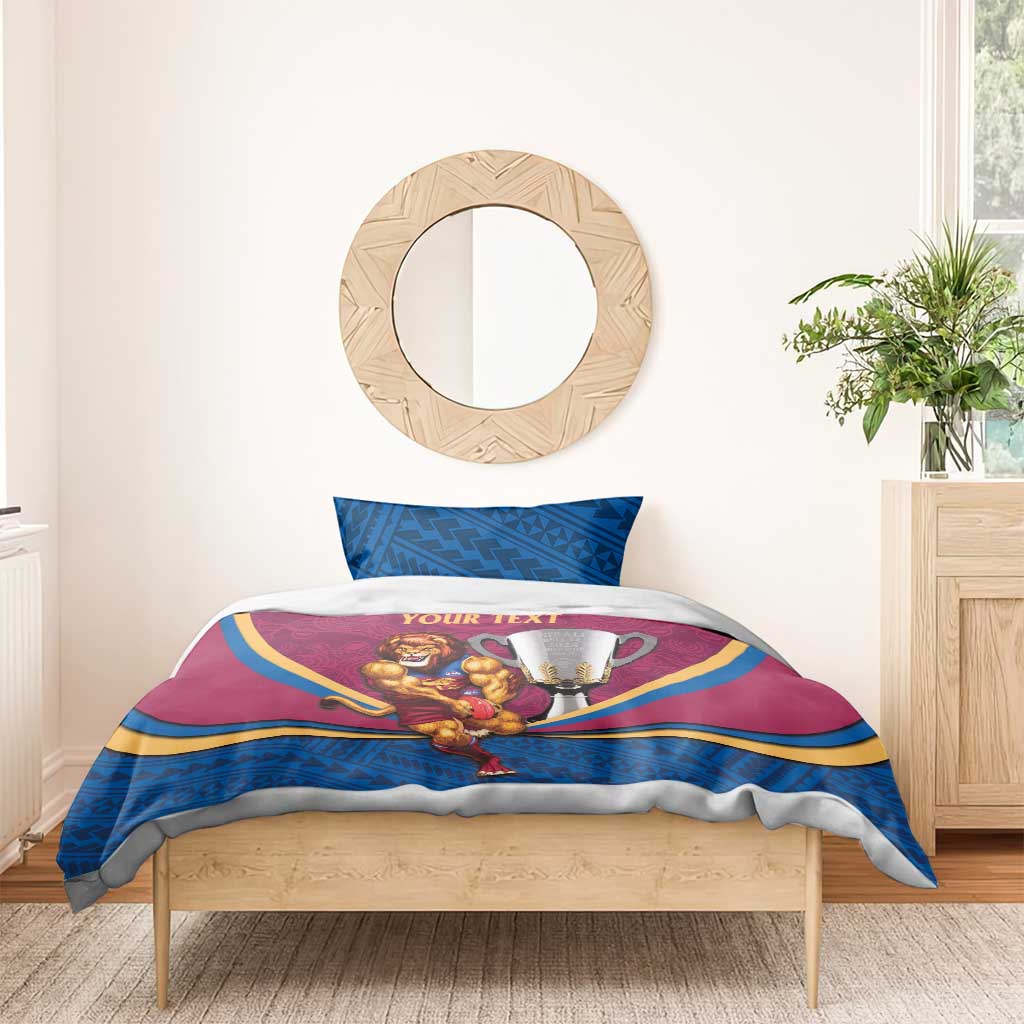Personalised AFL Brisbane Lions Bedding Set 2024 We Are The Champions - Trophy Style