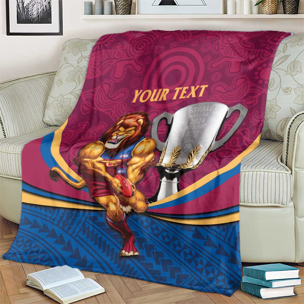 Personalised AFL Brisbane Lions Blanket 2024 We Are The Champions - Trophy Style