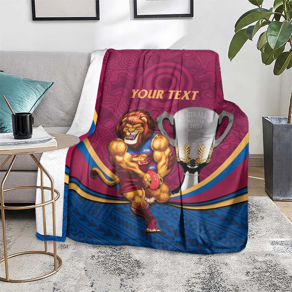 Personalised AFL Brisbane Lions Blanket 2024 We Are The Champions - Trophy Style