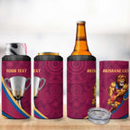 Personalised AFL Brisbane Lions 4 in 1 Can Cooler Tumbler 2024 We Are The Champions - Trophy Style
