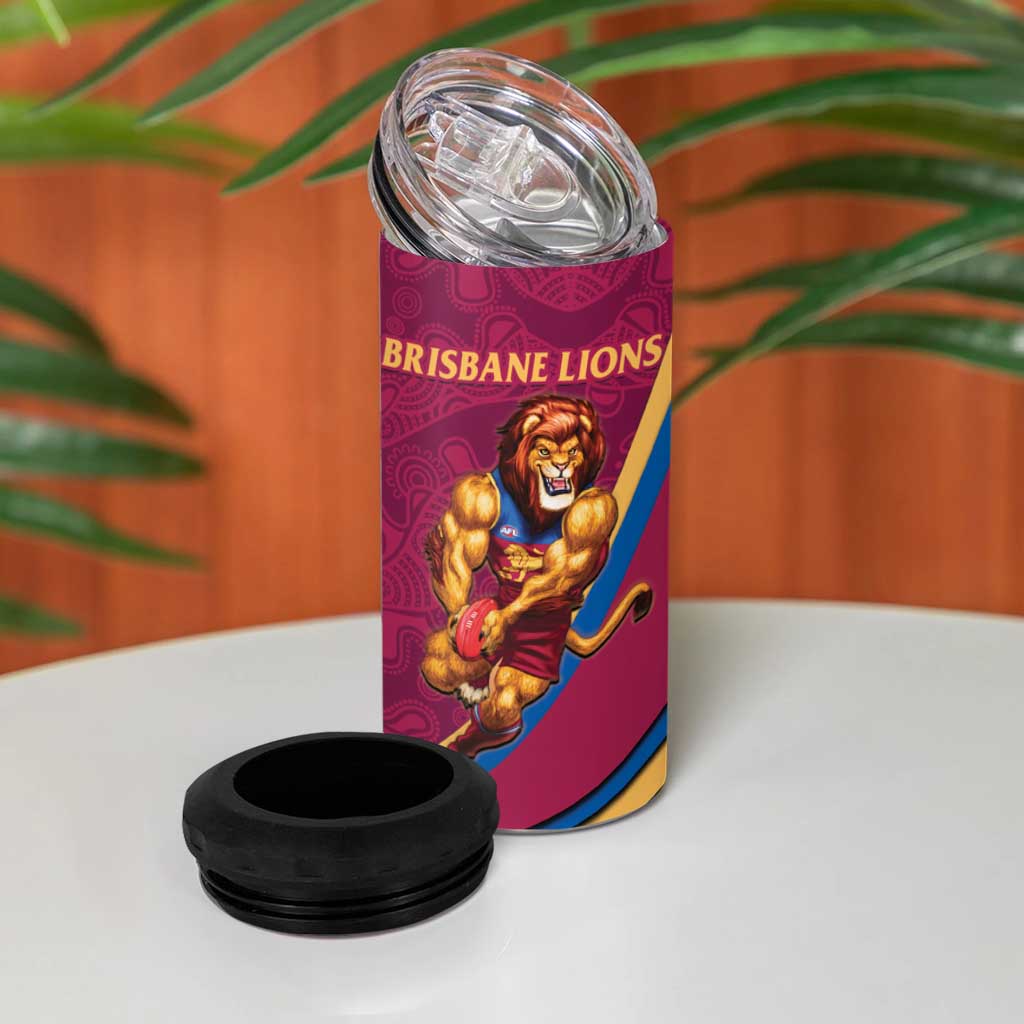 Personalised AFL Brisbane Lions 4 in 1 Can Cooler Tumbler 2024 We Are The Champions - Trophy Style