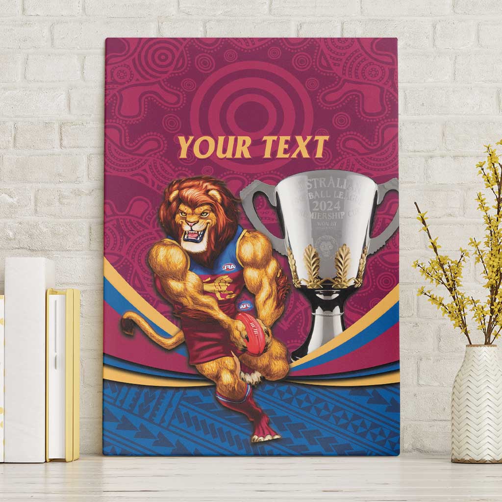 Personalised AFL Brisbane Lions Canvas Wall Art 2024 We Are The Champions - Trophy Style