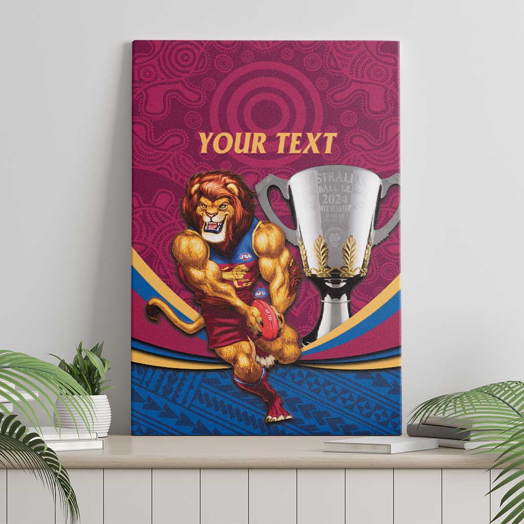 Personalised AFL Brisbane Lions Canvas Wall Art 2024 We Are The Champions - Trophy Style