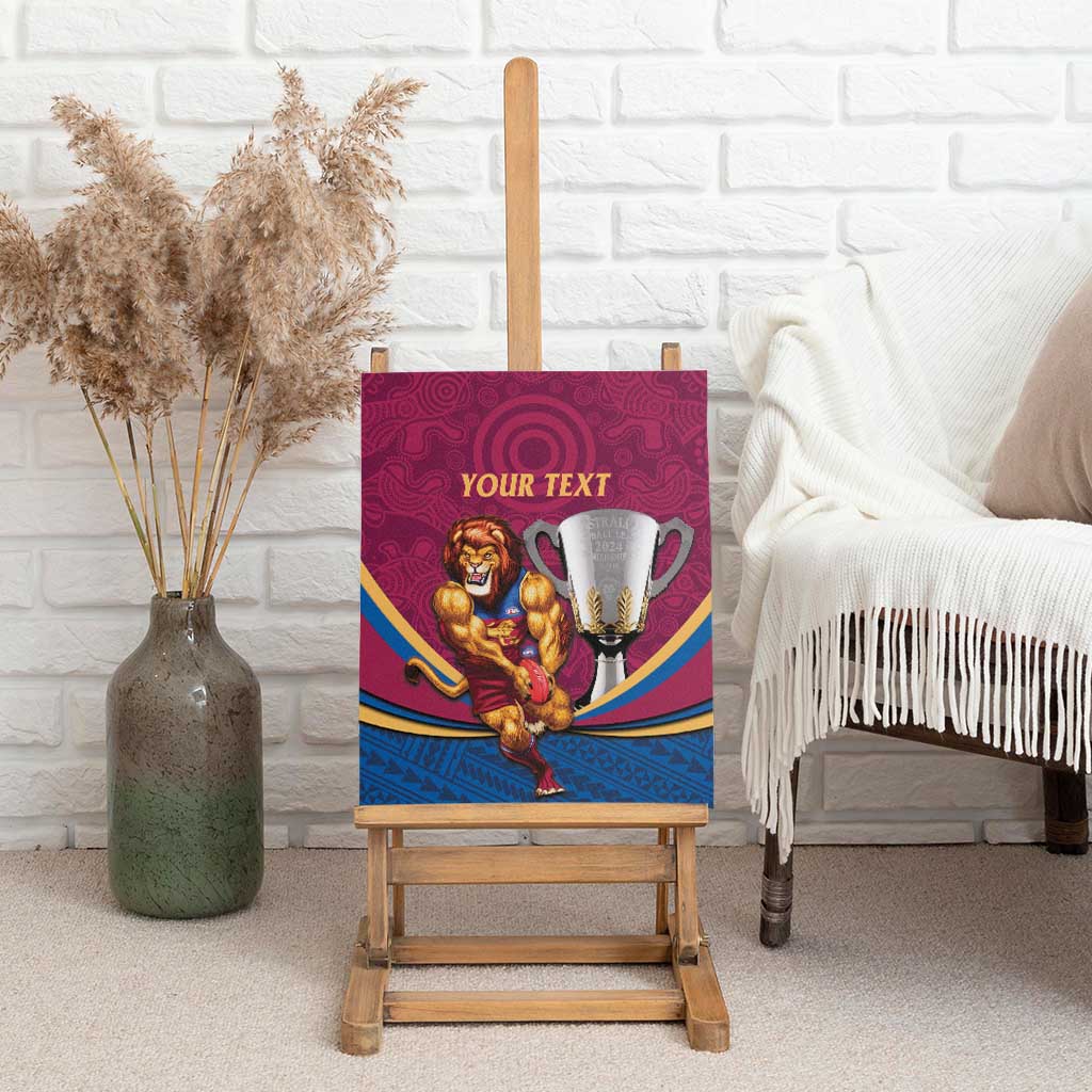 Personalised AFL Brisbane Lions Canvas Wall Art 2024 We Are The Champions - Trophy Style