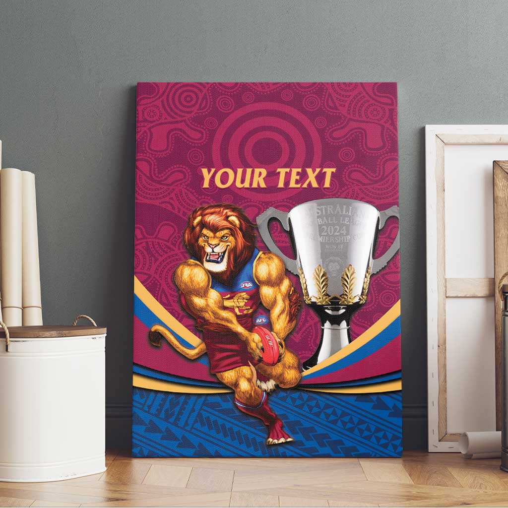 Personalised AFL Brisbane Lions Canvas Wall Art 2024 We Are The Champions - Trophy Style