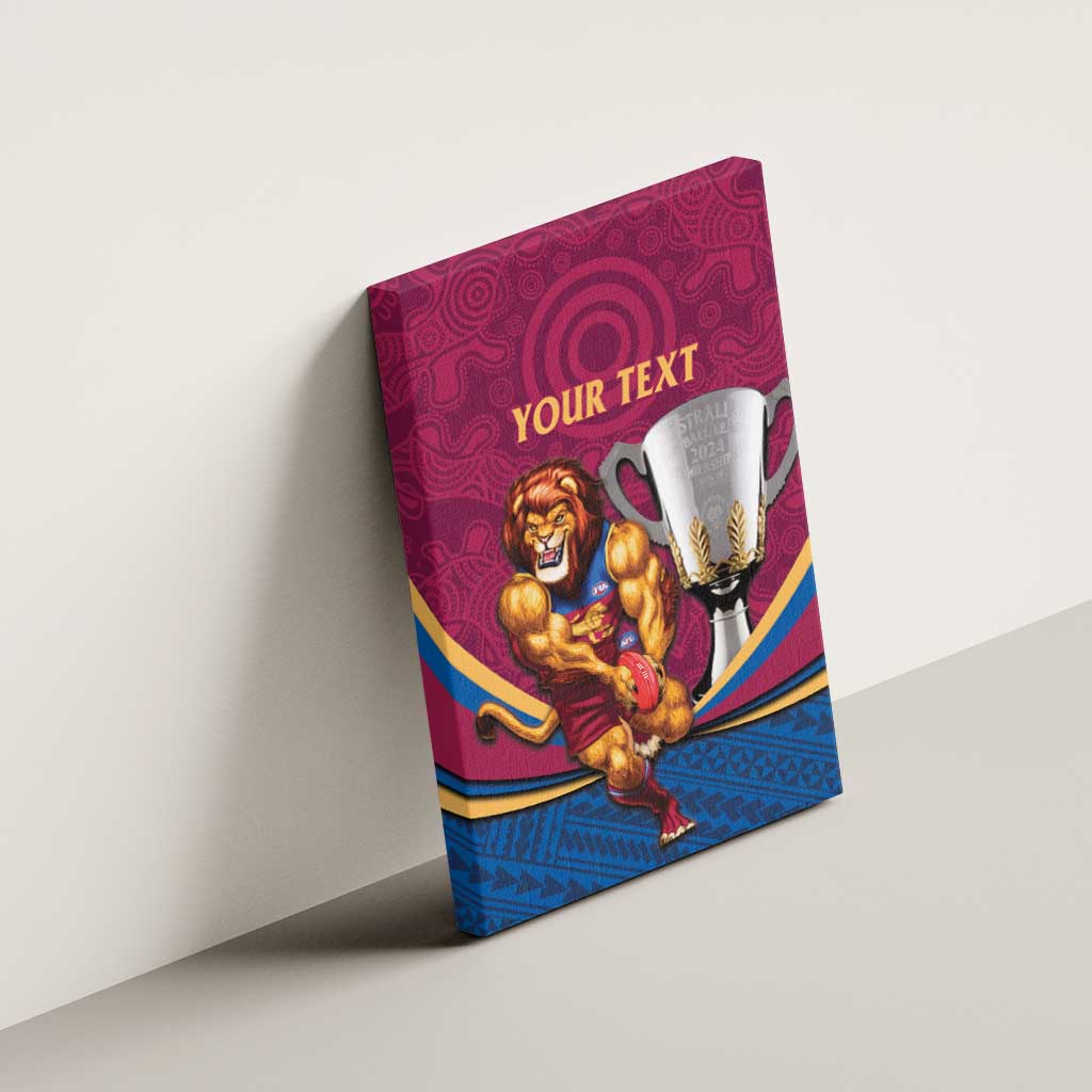 Personalised AFL Brisbane Lions Canvas Wall Art 2024 We Are The Champions - Trophy Style