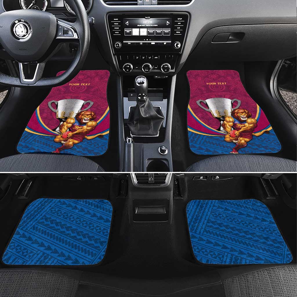 Personalised AFL Brisbane Lions Car Mats 2024 We Are The Champions - Trophy Style