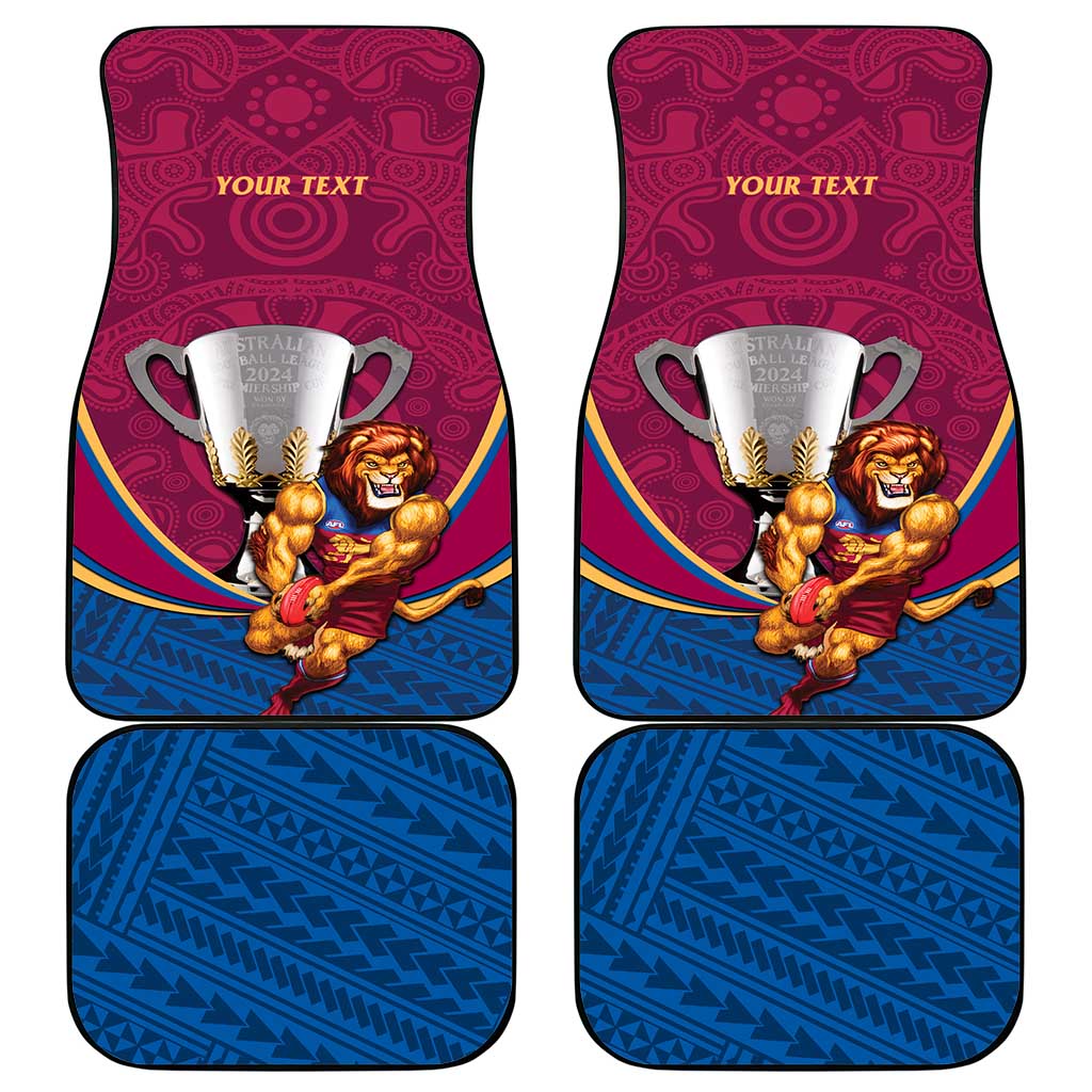 Personalised AFL Brisbane Lions Car Mats 2024 We Are The Champions - Trophy Style