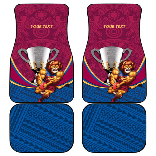 Personalised AFL Brisbane Lions Car Mats 2024 We Are The Champions - Trophy Style