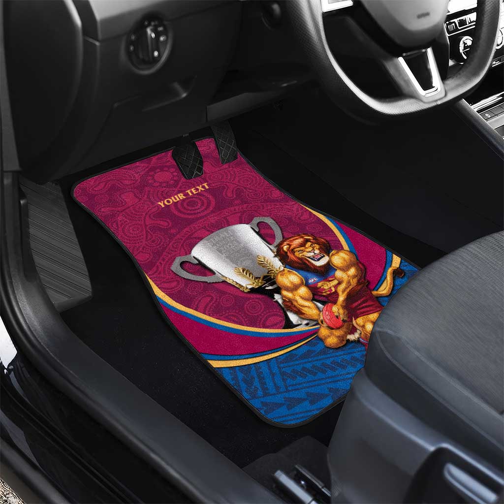 Personalised AFL Brisbane Lions Car Mats 2024 We Are The Champions - Trophy Style