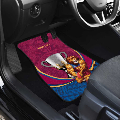 Personalised AFL Brisbane Lions Car Mats 2024 We Are The Champions - Trophy Style