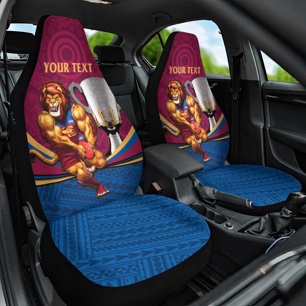 Personalised AFL Brisbane Lions Car Seat Cover 2024 We Are The Champions - Trophy Style