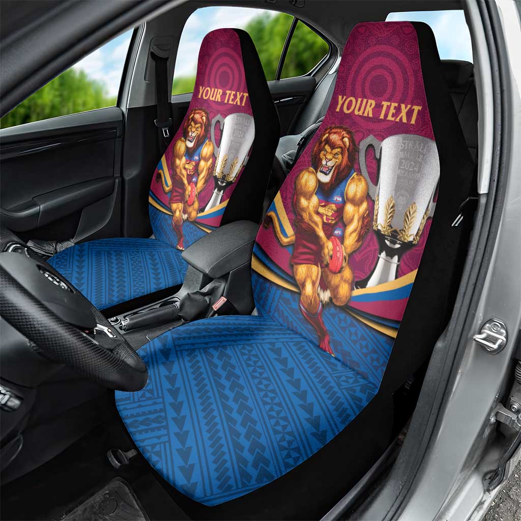 Personalised AFL Brisbane Lions Car Seat Cover 2024 We Are The Champions - Trophy Style