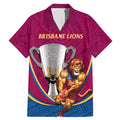 Personalised AFL Brisbane Lions Family Matching Mermaid Dress and Hawaiian Shirt 2024 We Are The Champions - Trophy Style