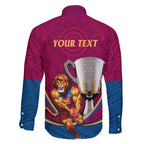 Personalised AFL Brisbane Lions Family Matching Tank Maxi Dress and Hawaiian Shirt 2024 We Are The Champions - Trophy Style