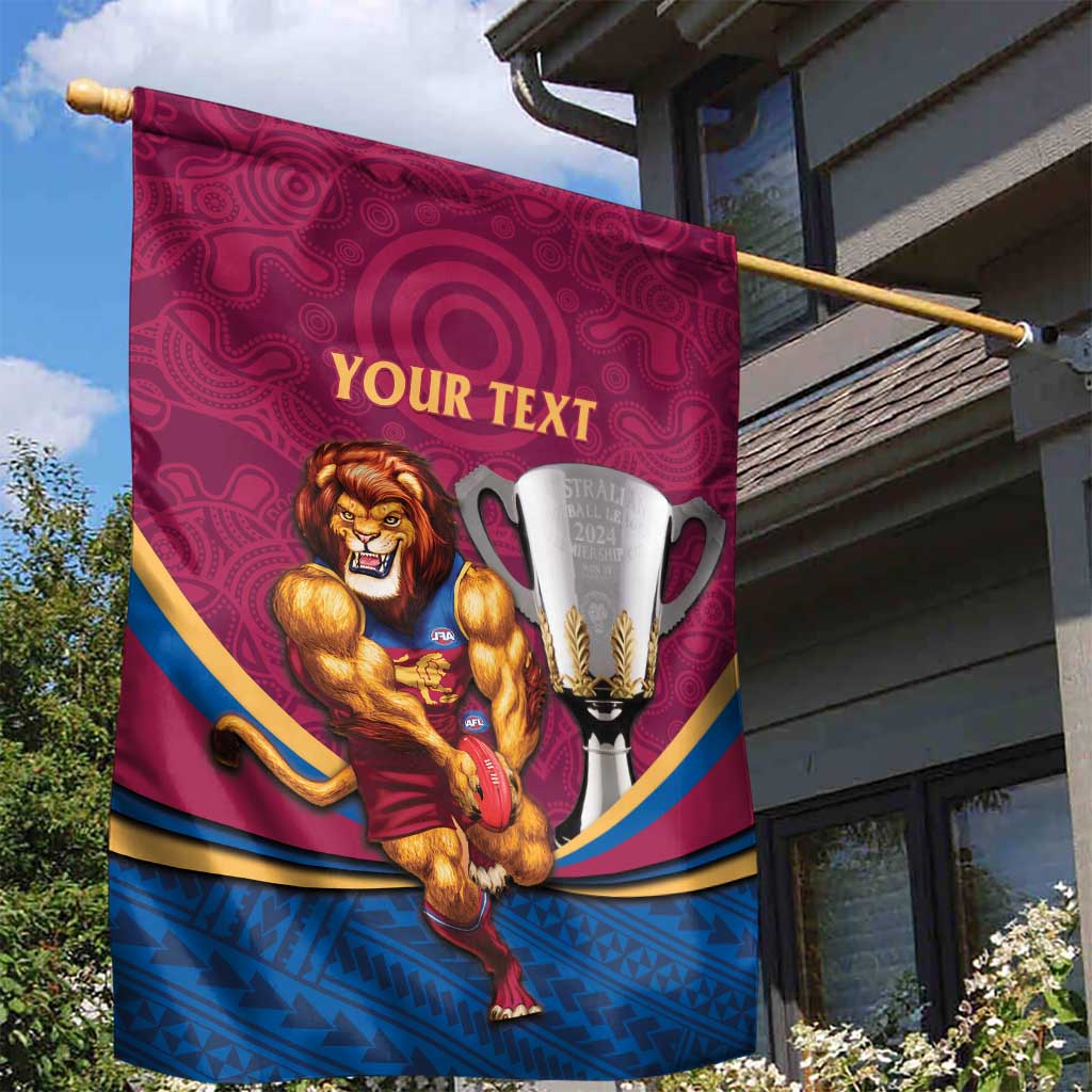 Personalised AFL Brisbane Lions Garden Flag 2024 We Are The Champions - Trophy Style