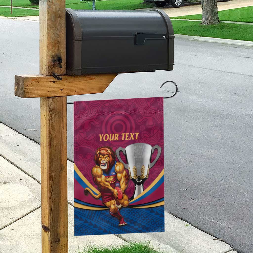 Personalised AFL Brisbane Lions Garden Flag 2024 We Are The Champions - Trophy Style
