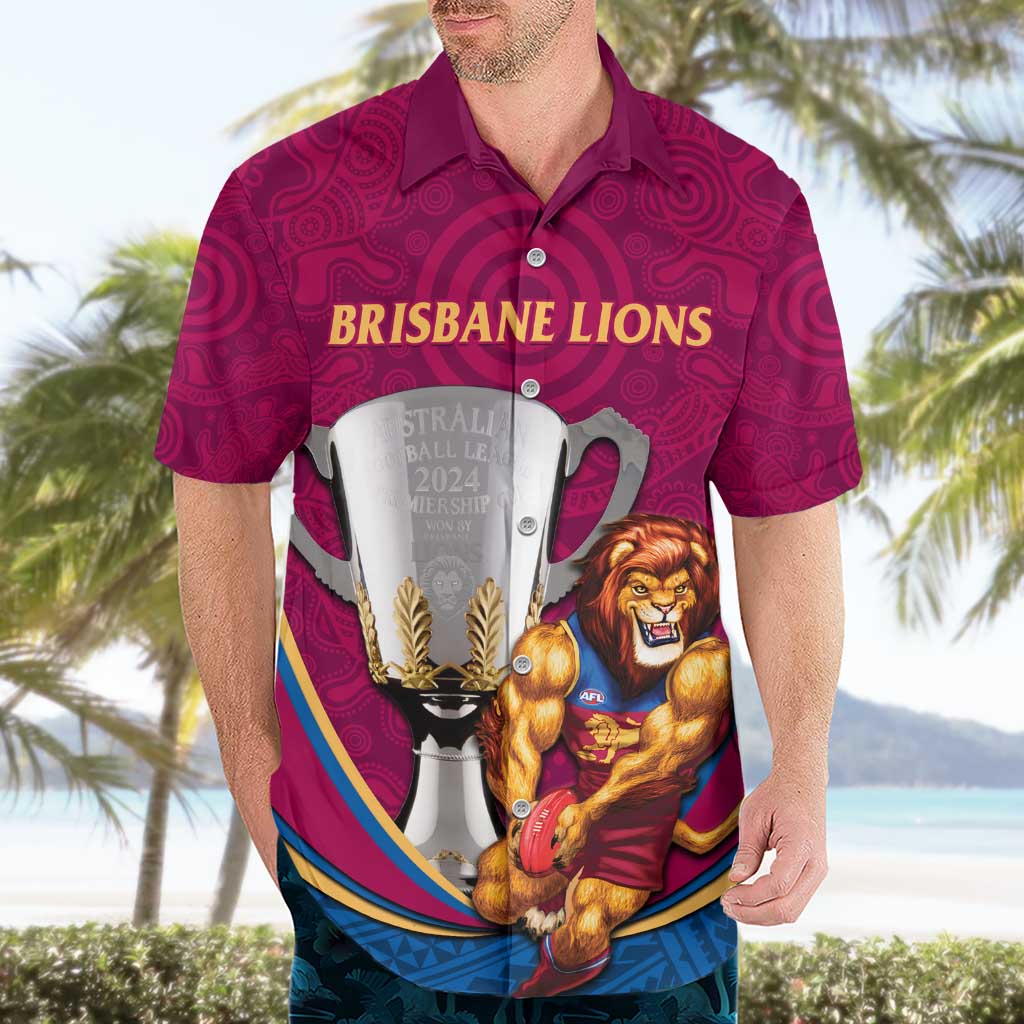 Personalised AFL Brisbane Lions Hawaiian Shirt 2024 We Are The Champions - Trophy Style
