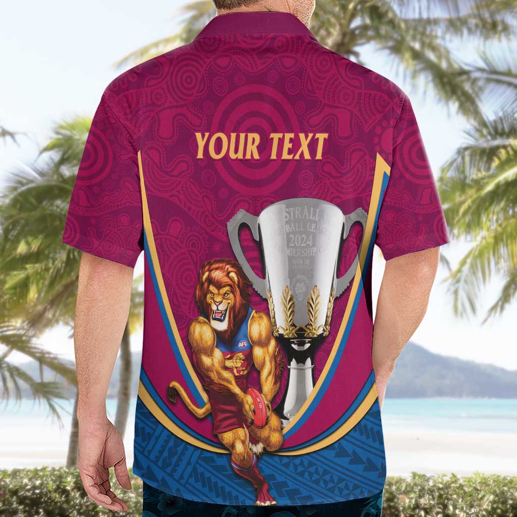 Personalised AFL Brisbane Lions Hawaiian Shirt 2024 We Are The Champions - Trophy Style