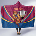 Personalised AFL Brisbane Lions Hooded Blanket 2024 We Are The Champions - Trophy Style