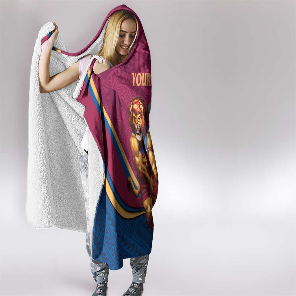 Personalised AFL Brisbane Lions Hooded Blanket 2024 We Are The Champions - Trophy Style