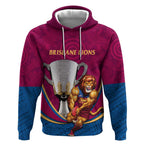 Personalised AFL Brisbane Lions Hoodie 2024 We Are The Champions - Trophy Style