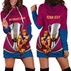 Personalised AFL Brisbane Lions Hoodie Dress 2024 We Are The Champions - Trophy Style