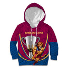 Personalised AFL Brisbane Lions Kid Hoodie 2024 We Are The Champions - Trophy Style