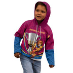 Personalised AFL Brisbane Lions Kid Hoodie 2024 We Are The Champions - Trophy Style
