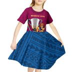 Personalised AFL Brisbane Lions Kid Short Sleeve Dress 2024 We Are The Champions - Trophy Style