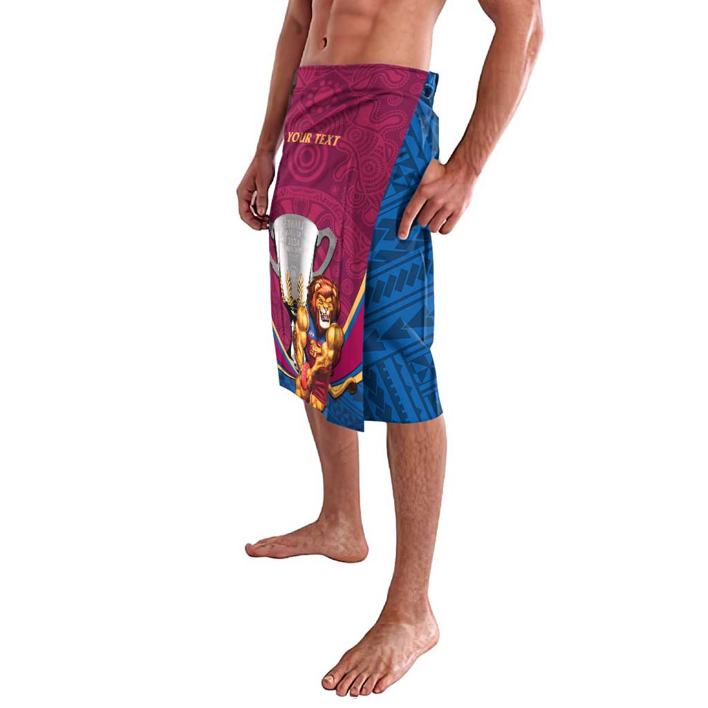 Personalised AFL Brisbane Lions Lavalava 2024 We Are The Champions - Trophy Style