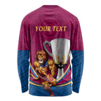 Personalised AFL Brisbane Lions Long Sleeve Shirt 2024 We Are The Champions - Trophy Style