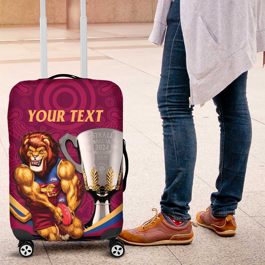 Personalised AFL Brisbane Lions Luggage Cover 2024 We Are The Champions - Trophy Style