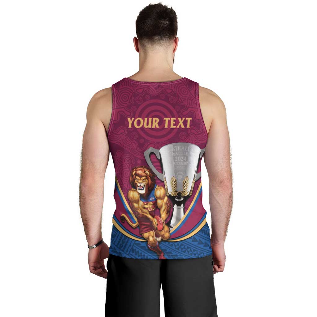 Personalised AFL Brisbane Lions Men Tank Top 2024 We Are The Champions - Trophy Style