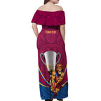 Personalised AFL Brisbane Lions Off Shoulder Maxi Dress 2024 We Are The Champions - Trophy Style