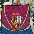 Personalised AFL Brisbane Lions Quilt 2024 We Are The Champions - Trophy Style