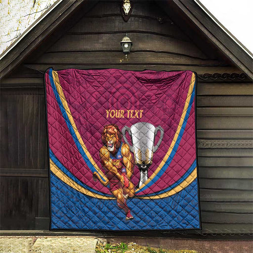 Personalised AFL Brisbane Lions Quilt 2024 We Are The Champions - Trophy Style
