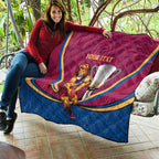 Personalised AFL Brisbane Lions Quilt 2024 We Are The Champions - Trophy Style