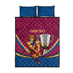 Personalised AFL Brisbane Lions Quilt Bed Set 2024 We Are The Champions - Trophy Style
