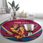 Personalised AFL Brisbane Lions Round Carpet 2024 We Are The Champions - Trophy Style
