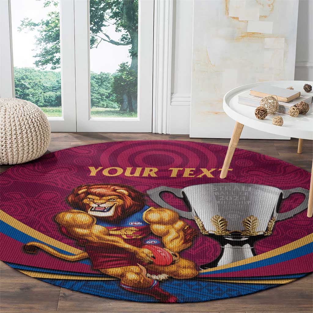 Personalised AFL Brisbane Lions Round Carpet 2024 We Are The Champions - Trophy Style