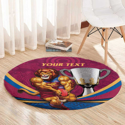 Personalised AFL Brisbane Lions Round Carpet 2024 We Are The Champions - Trophy Style