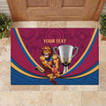 Personalised AFL Brisbane Lions Rubber Doormat 2024 We Are The Champions - Trophy Style