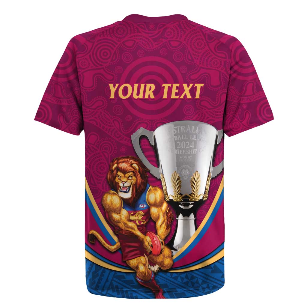 Personalised AFL Brisbane Lions Rugby Jersey 2024 We Are The Champions - Trophy Style