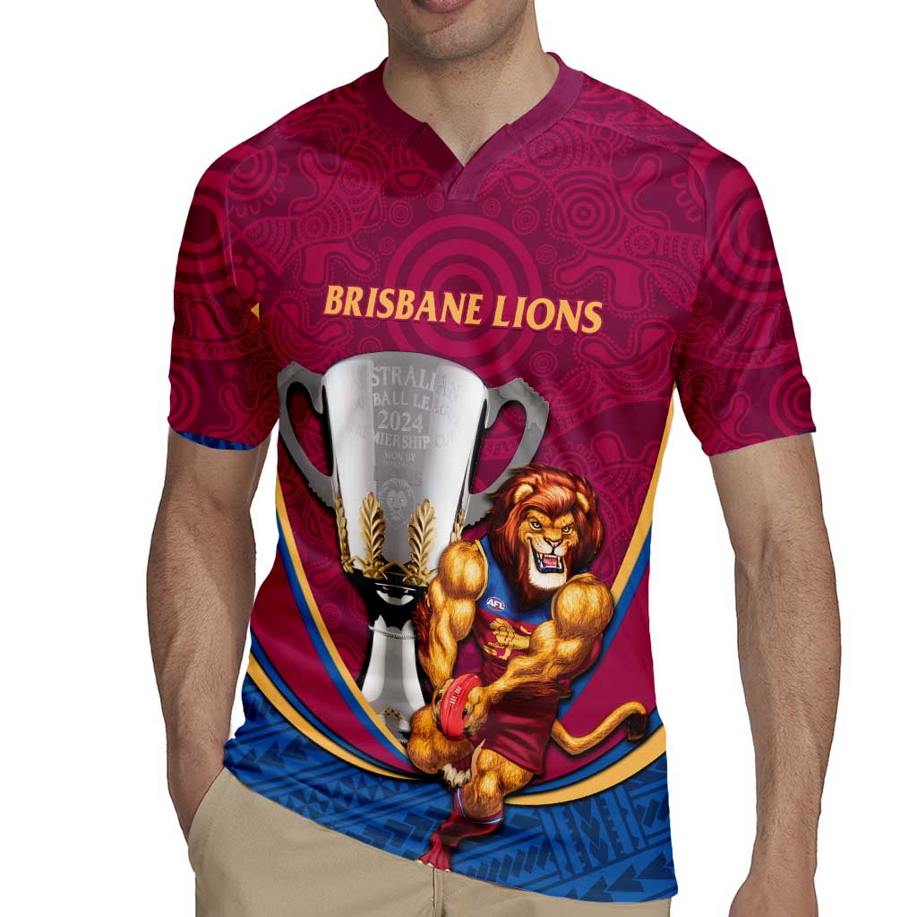 Personalised AFL Brisbane Lions Rugby Jersey 2024 We Are The Champions - Trophy Style