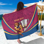 Personalised AFL Brisbane Lions Sarong 2024 We Are The Champions - Trophy Style