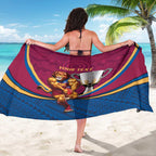Personalised AFL Brisbane Lions Sarong 2024 We Are The Champions - Trophy Style
