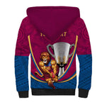 Personalised AFL Brisbane Lions Sherpa Hoodie 2024 We Are The Champions - Trophy Style