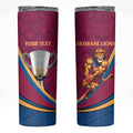 Personalised AFL Brisbane Lions Skinny Tumbler 2024 We Are The Champions - Trophy Style