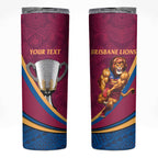 Personalised AFL Brisbane Lions Skinny Tumbler 2024 We Are The Champions - Trophy Style